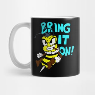 Cartoon Bee Bring It On Fighting Funny Insect Mug